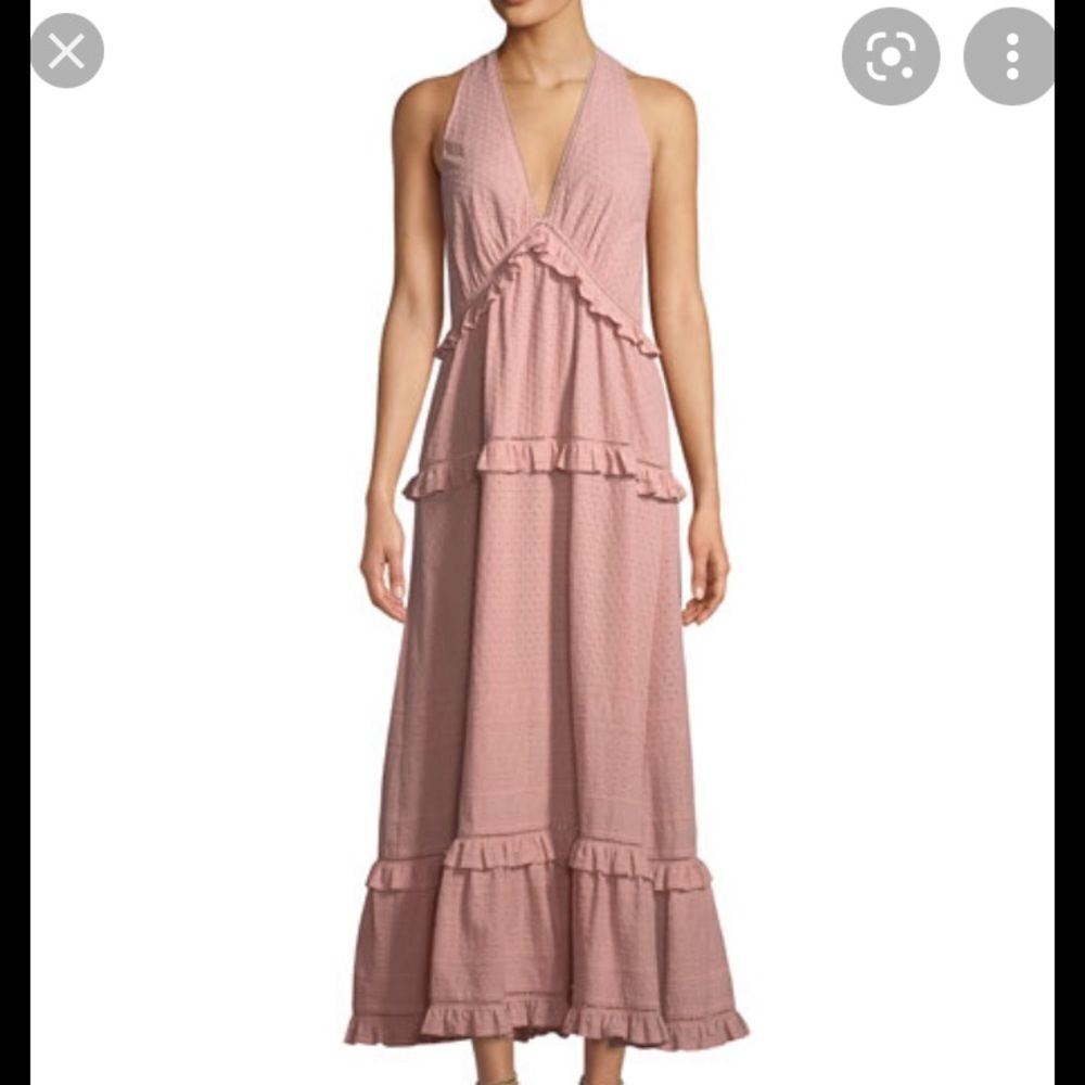 Jonathan Simkhai Lace Eyelet A-Line Maxi Dress